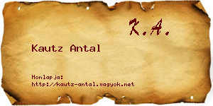 Kautz Antal névjegykártya
